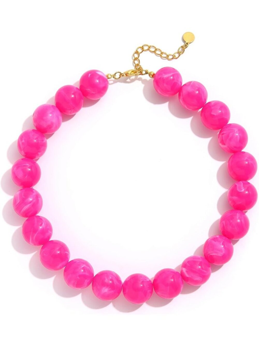 Women's 20MM Magenta Chunky Resin Bead Choker Boho Summer Beach Jewelry